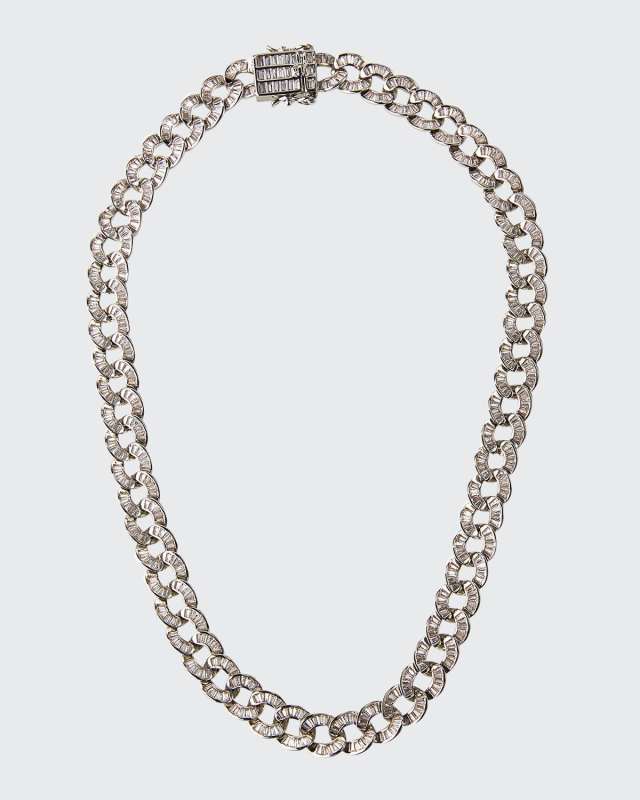 Baguette Curb-Chain Collar Necklace